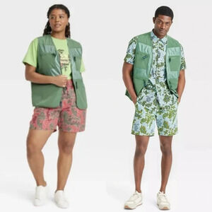 HOUSTON WHITE Collection Adult Unisex Green Ripstop Multi Pocket Vest Size XL